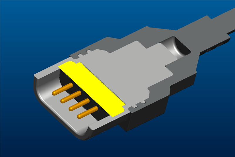 Industrial Rectangular connector DB9 VGA 9pin 3D design