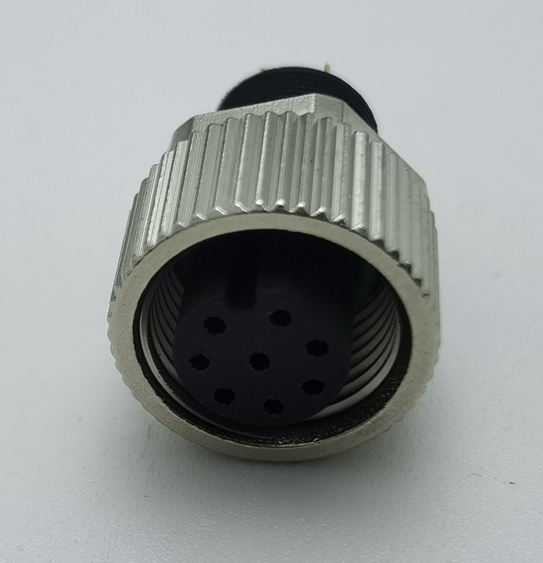 Industrial control M12 connector a code 8pins female waterproof connector