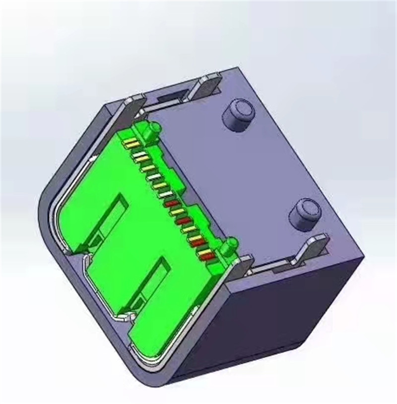 TYPE C USB4全包型母座加高连接器16pin带外壳脚