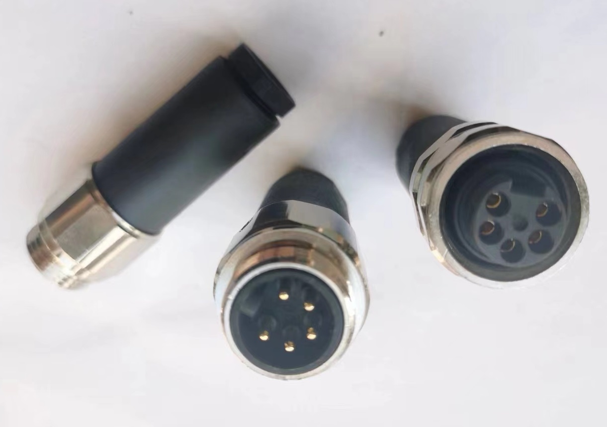 M17 assembled connector 7/8 high current 5pins plastic industrial connector